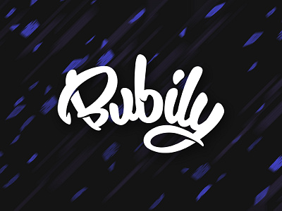 Bubily Logo 2.0 branding brush bubily calligraphy curved lettering logo overlap photoshop purple shadow typography