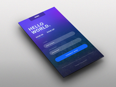 Hello World blue chat design login mobile nasa sign social ui up user video