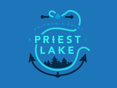 Priest Lake Anchor T-shirt anchor branding design lake northwest ocean pnw sailboat shirt tree ui website
