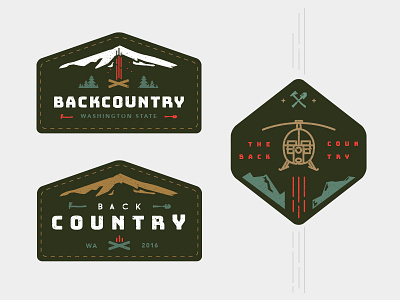 Backcountry fire helicopter icon mountain outdoor patch pnw ranger tree website