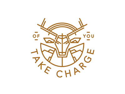 Take Charge of You deer design gold icon line mountain nike outdoors patagonia pnw vector
