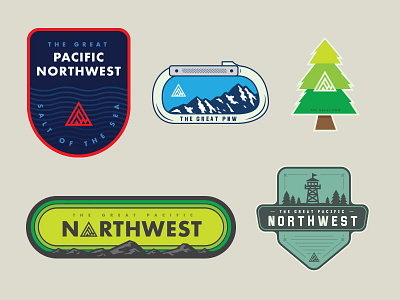 The Great PNW Stickers fire northwest ocean patch pnw stickers tower tree upperleftusa vector