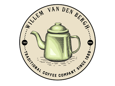 Willem van den Bergh Traditional Coffee Company branding classic design illustration logo vector vintage vintage badge vintage design vintage logo