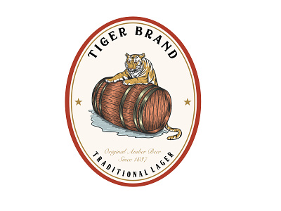 Tiger Brand Beer branding classic design illustration logo vector vintage vintage badge vintage design vintage logo
