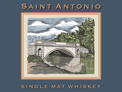 Saint Antonio Single Mat Whiskey artwork classic design illustration logo vector vintage vintage badge vintage design vintage logo