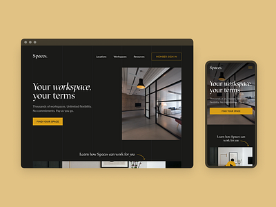 Landing Page Concept coworking design landing landing page luxury mobile ui ux web web design