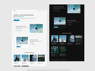 Capsule - A blog template powered by Notion & Super blog blogging design notion super template web webdesign