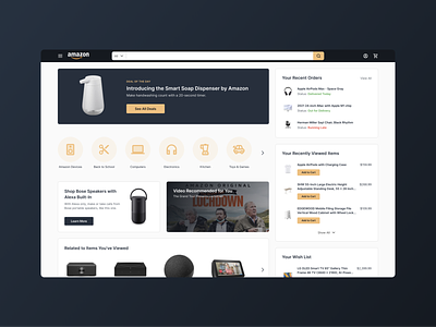Amazon Redesign amazon apple checkout dailyui design ecommerce homepage online shopping ui ux web web design webpage website