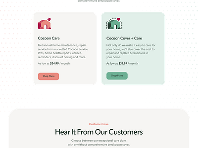 Cocoon Home Services Homepage by Kevin Bhagat for Heyo on Dribbble