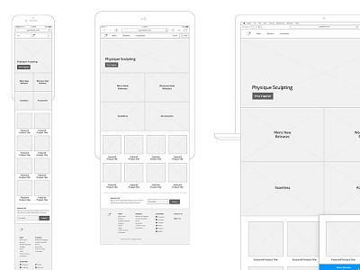 Responsive eCommerce Wireframes design ecommerce landing responsive ui ux wireframes