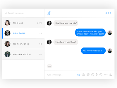 Daily UI #013 - Direct Messaging 013 challenge dailyui design direct facebook message messaging messenger ui ux web