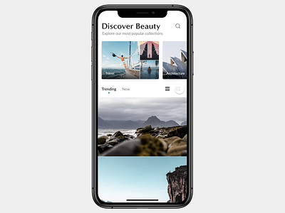 Curated Photography App animation app design interaction interface mobile photography ui ux