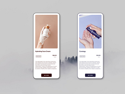 Skin care products ... App Design