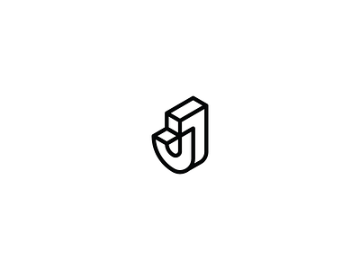 36 days of type - J 36daysoftype 3d black and white branding graphic design isometric logo logo design minimal minimal design typography