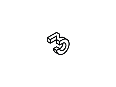 36 days of type - 3 36daysoftype 3d black and white branding graphic design isometric logo logo design minimal minimal design typography