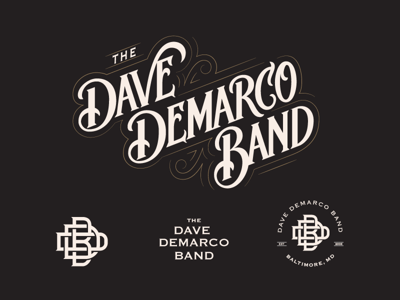 DDB Lettering and badge lock-ups hand lettered custom graphic design design monogram hand lettering lettering badge
