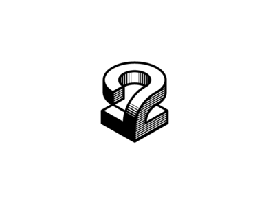 Isometric 2 3d black and white brand branding design graphic design graphic designer icon illustration isometric logo logo design mark minimal minimal design minimalism simple typography vector