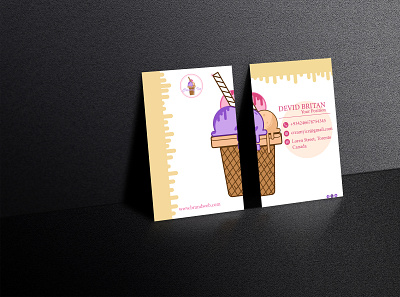 Ice cream parlor Business card app branding design icon illustration logo vector