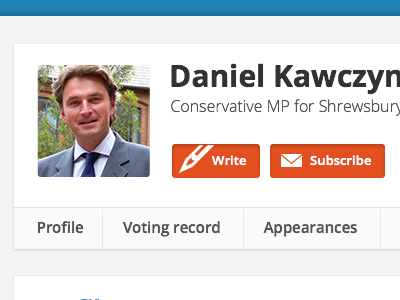 Your MP buttons democracy mp open sans open sans light parliament photo profile tabs