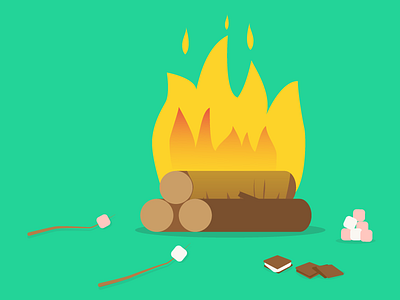 Campfire campfire fire illustration logs marshmallows secure simply simply secure smores sticks