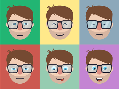 Self portraits emotion expression face glasses man person