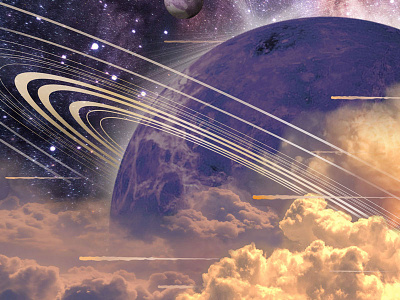 Running on Empty clouds illustration outer photoshop planet purple rings space