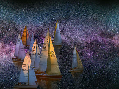 Across the Milkyway illustration photoshop sailing tropical water