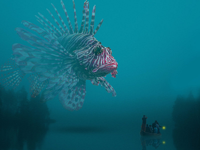 Approaching the Night Krawler animal fish illustration monster photoshop