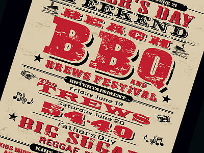 beach BBQ and Brews Festival bbq poster typogaphy