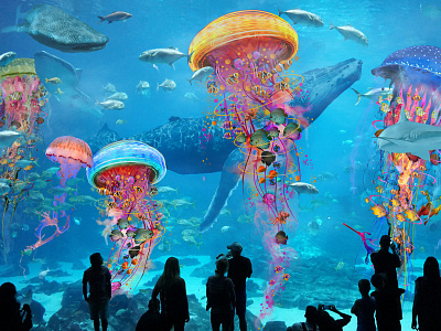 JellyfishAquariumworlds animals aqua aquarium fish illustration jellyfish ocean photoshop sea tropical underwater