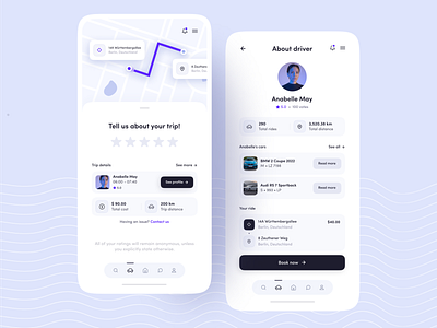 🚗 Taxi app - Mobile (User Profile & Destination screens)