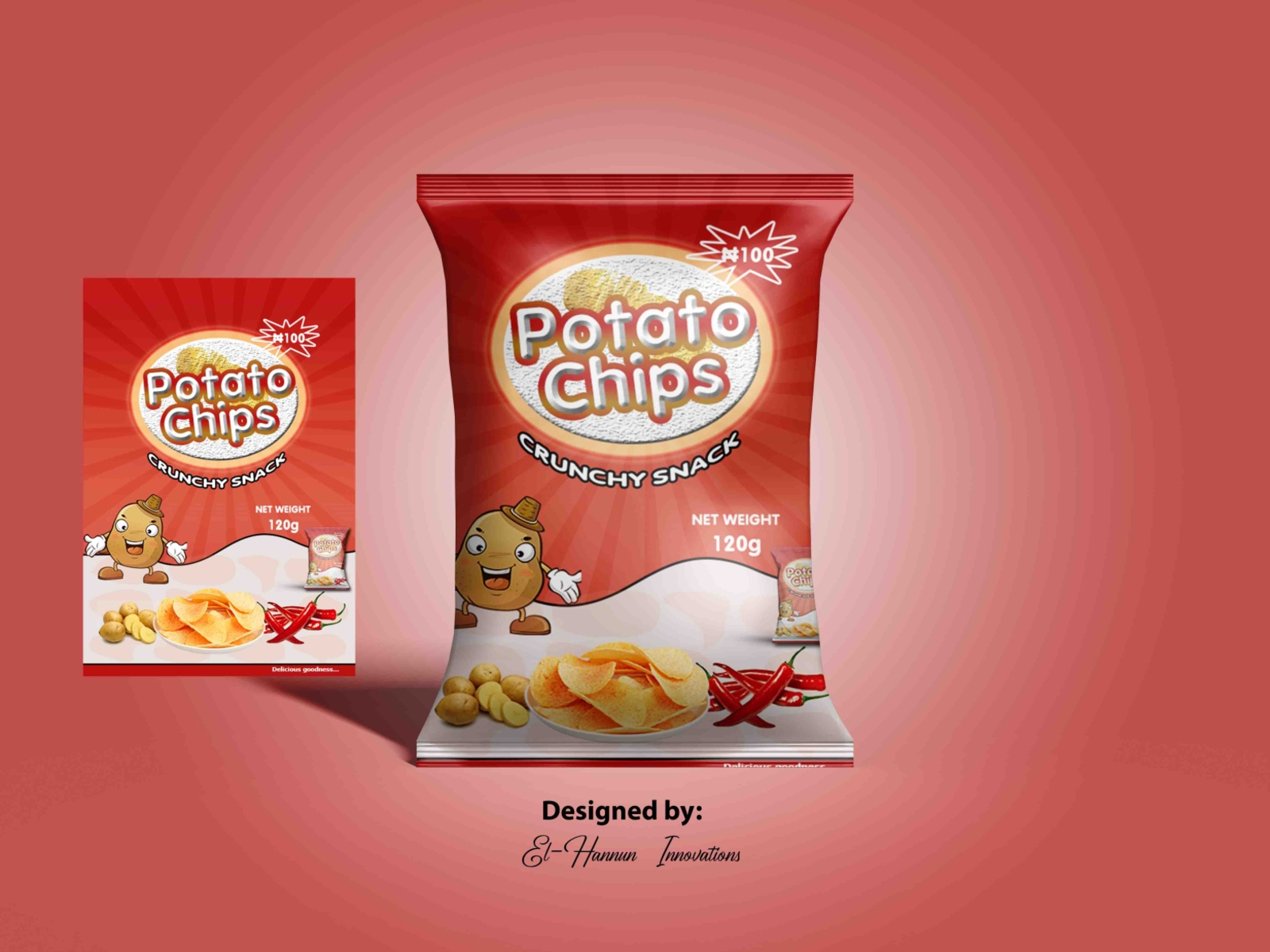 Potato Chips label design by Onioshun elizabeth on Dribbble