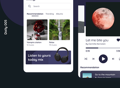 Daily 005 - Music Player app design figma mobile ui