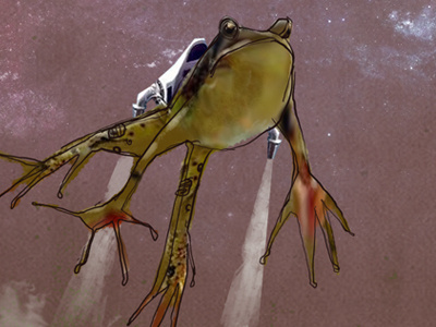 Calendar 2013 September animal calendar flying frog illustration illustrator jet pack september space toad