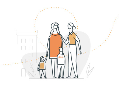 Mindsets illust 1 character characters family grey illustration illustrator line orange people vector vector illustration vectors
