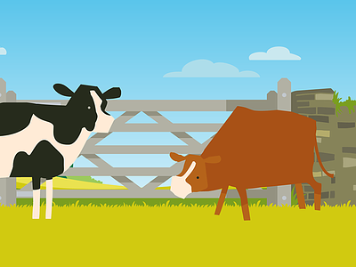 NFU cows animals bright cattle countryside cow cows dairy farm farming field gate illustration illustrator mammals meadow vector