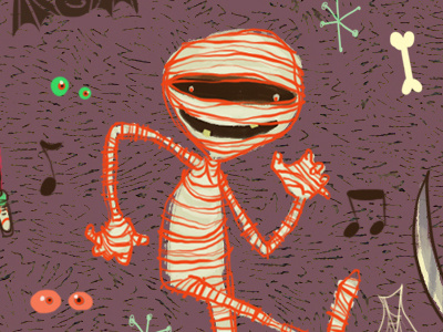 Halloween Mummy bandages character dancing desktop halloween illustration illustrator mummy scary spooky