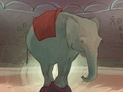 Circus Elephant act animal balancing carnival circus cute elephant fun illustration illustrator