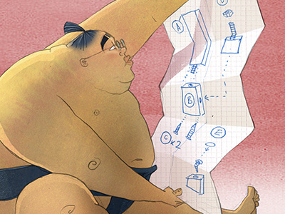 DIY Sumo character diy fat flatpack how to ikea illustration illustrator instructions japanese sumo wrestler