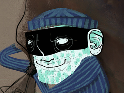 Thief in the night bag burglar cartoon character creeping digital illustration illustrator swag thief villain