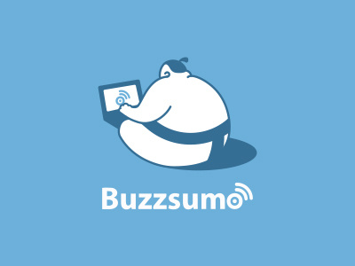 BuzzSumo Logo business buzz computer icon illustration laptop logo sitting sumo vector working wrestler