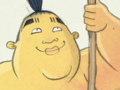 Sumo character 2 character drawing fat illustration illustrator large line man pencil smiling sumo wrestler