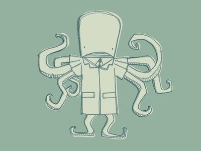 Octodocto animal coat creature doctor hand drawn illustration illustrator lab octopus pencil sea squid