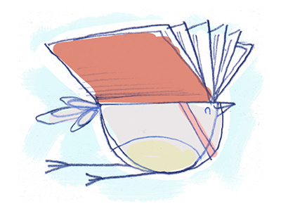Book Bird bird book doodle drawing drawn flying hand illustration illustrator literature reading scribble