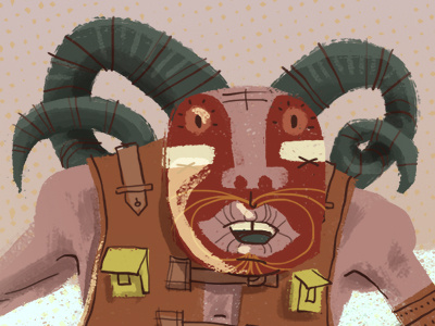 Intrepid Explorer snippet 2 animal character creature digital horns human hybrid illustration illustrator mask tribal tribesman