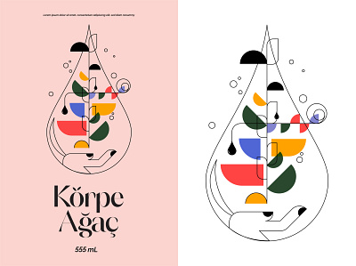 Körpe Ağaç Olive Oil Label Design branding design graphic design illustration typography