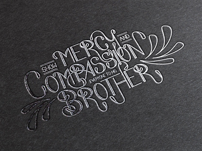 Show Mercy and Compassion australia bible lettering line art melbourne type typography verse