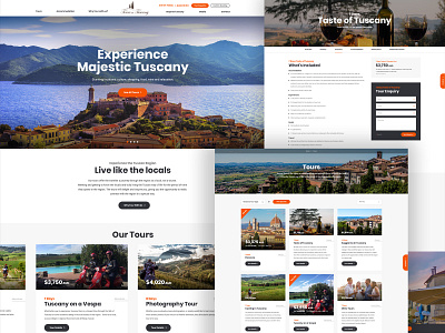 Tour Website clean colourful design holiday layout modern tour ui ux web design website