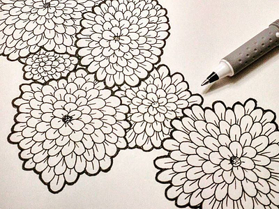 Flower doodle doodle floral flowers illustration pen wip