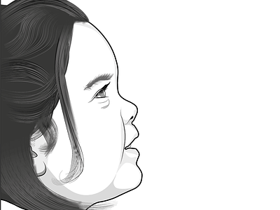 Profile illustration of child - finished illustation illustrator portrait profile vector